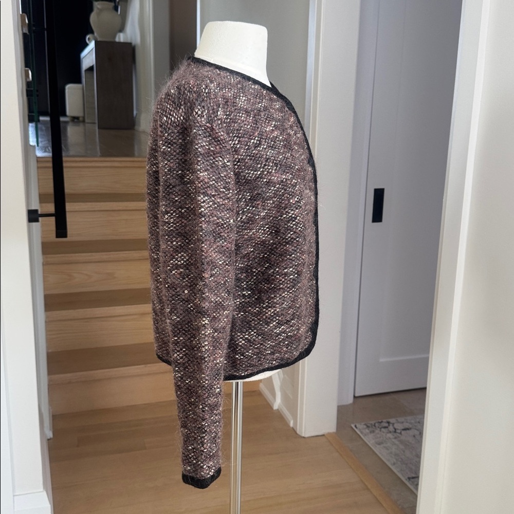 Collection Ninety-Three Toronto Black and Brown Knit Sweater Jacket S/M - Picture 2 of 7